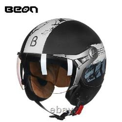 Motorcycle Scooter Helmet Open Face 3/4 Off Road Motocross Helmet Vintage DOT