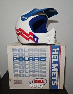 NOS Vintage Bell Polaris Motocross Patriotic American Flag Helmet Size Large