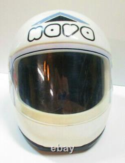 NOVA White Motorcycle Motocross Helmet Small Full Face Vintage 1970s Italy