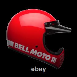 New 2020 Bell Moto 3 Red Mx Helmet Large AHRMA Honda Maico SWM Vintage Motocross