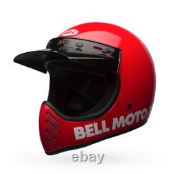 New 2020 Bell Moto 3 Red Mx Helmet Small AHRMA Honda Maico SWM Vintage Motocross
