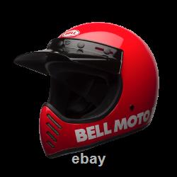 New Bell Moto 3 Red Mx Helmet XL AHRMA Honda Maico SWM Vintage Motocross