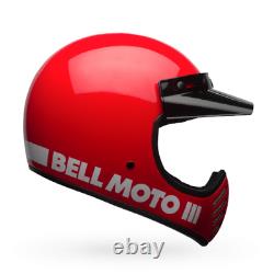 New Bell Moto 3 Red Mx Large Helmet AHRMA Honda Maico Vintage Motocross 1 LEFT