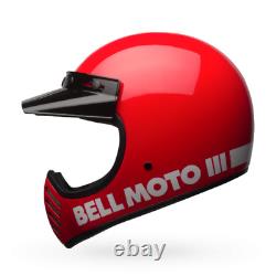 New Bell Moto 3 Red Mx Large Helmet AHRMA Honda Maico Vintage Motocross 1 LEFT