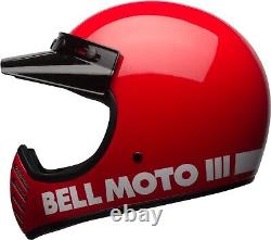 New Bell Moto 3 Red Mx Large Helmet AHRMA Vintage Honda Maico SWM CZ Motocross
