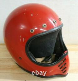 Nice Used Vintage Bell Moto 3 III Helmet Motorcycle Dirt Bike Motocross 7-1/2 Re