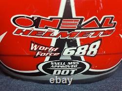 O'Neal Helmet Red Silver MX Offroad Dirtbike Vintage World Force Snell M95 DOT