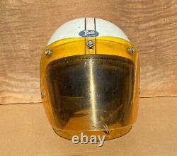 Old Vintage Buco Motorcycle Motocross Racing Open Face Helmet with BATES Shield