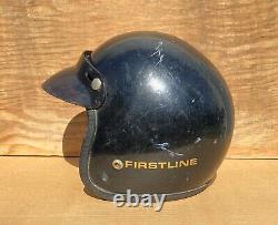 Old Vintage FIRSTLINE Motorcycle Motocross Race Car Open Face Helmet with Visor
