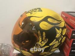Premier MX BD Motorcycle Helmet Retro Classic Motocross Bubble Visor and Peak M