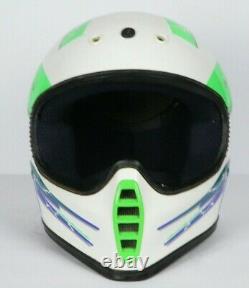 RARE VTG Shoei Motocross Bmx Helmet FX-2 SNELL Neon DOT Dirt Bike Sz. Medium