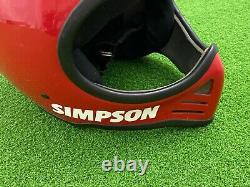 RARE Vintage 1980's SIMPSON HELMET RED Full Face Motocross Bell Moto 7 5/8 CLEAN
