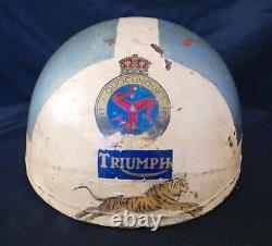 Rare Original Vintage Triumph Motorcycle Race Helmet Bell Motocross MX Dirtbike