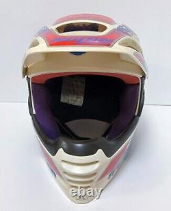 Rare Vintage 90's Nolan N50-C NR Stoner Metal White Motorcycle Motocross Helmet