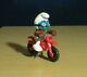 Smurfs 40231 Motocross Smurf Motor Cycle Rare Vintage Figure PVC Toy Figurine HK