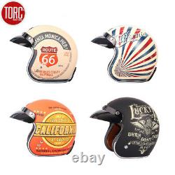 TORC T50 Route 66 Halley Motorcycle Helmet Open Face Retro Vintage Motocross