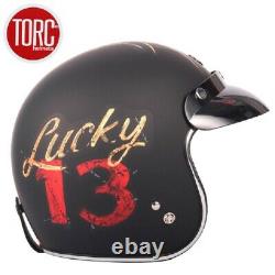 TORC T50 Route 66 Halley Motorcycle Helmet Open Face Retro Vintage Motocross