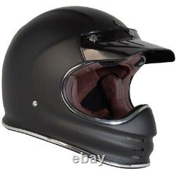 Torc T3 Retro Moto Motocross Motorcycle Helmet Matte Black X-Small