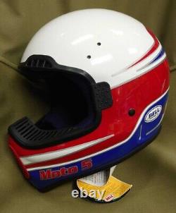 Unused! Vintage BELL MOTO5 Rick Johnson Model Motocross Helmet Size 7(56) NOS