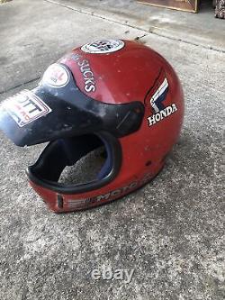 VINTAGE 1980's BELL MOTO 4 Red Force Flow Small Motorcycle Helmet