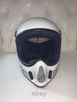 VINTAGE 1980's BELL MOTO 4 White Red Force Flow Cross Helmet