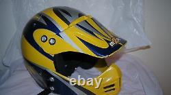 VINTAGE Motorcycle Motocross Helmet Rare Yellow SIZE LARGE VINTAGE HELMET