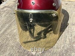 VTG 70s Arthur Fulmer AF40 Motorcycle Helmet Red & Gold Wings MEDIUM RARE CLEAN