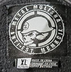 VTG 90s Metal Mulisha Pullover Hoodie Sz XL Blk Spellout Helmet Skeleton Trooper