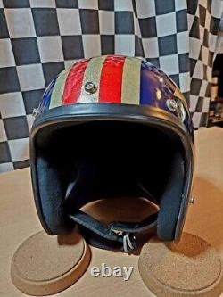Vintage 1966 SHOEI D-3 Open Face Helmet Stars&Stripes Size M Interior repaired