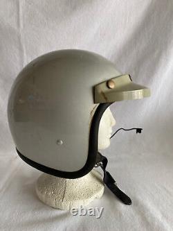 Vintage 1970's Bell Super Magnum Silver Helmet Size 7-1/2 TopTex