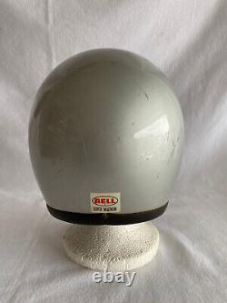 Vintage 1970's Bell Super Magnum Silver Helmet Size 7-1/2 TopTex