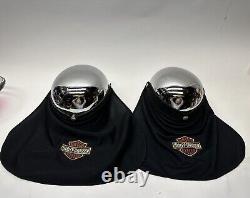 Vintage 1970s/80s Motorcycle Custom V-Twin Harley-Davidson Half Helmets Chrome
