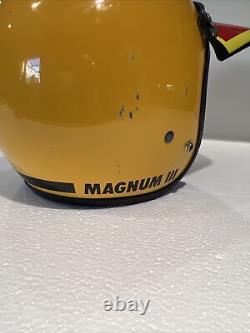 Vintage 1970s Bell Magnum 3 Helmet size 7-3/8 59 Yellow Visor