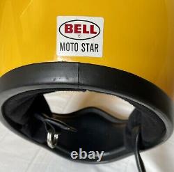 Vintage 1970s Bell Moto Star Motocross Helmet with Duckbill, Box & Papers 7 1/4