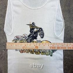 Vintage 1970s Dirt Bike Motocross Motorcross Tank Top Bell Helmet Goodyear Large