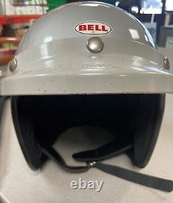 Vintage 1975 Bell Super Magnum Silver Helmet With Bell Helmet Vintage Carrying Bag