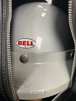 Vintage 1975 Bell Super Magnum Silver Helmet With Bell Helmet Vintage Carrying Bag