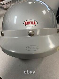 Vintage 1975 Bell Super Magnum Silver Helmet With Bell Helmet Vintage Carrying Bag