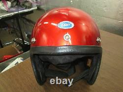 Vintage 1976 Buco 5 Snap Open Face Red Motorcycle MX Motocross Small Helmet