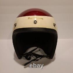 Vintage 1977 Electro Helmet Motocross Red White Blue Marty Smith Style USA Scuff
