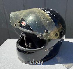 Vintage 1978 BELL STAR II Motocross Dirt Bike Black Motorcycle Helmet Size 7 1/4