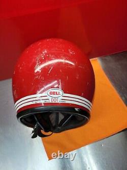 Vintage 1980 BELL MOTO 3 Motocross Helmet RED Moto Star II Size 7 3/8