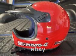 Vintage 1980 BELL MOTO 4 Force Flow Motocross Red Helmet