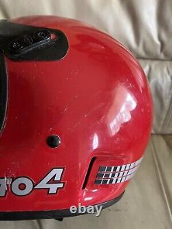 Vintage 1980 BELL MOTO 4 Force Flow Motocross Red Helmet size 7 3/8
