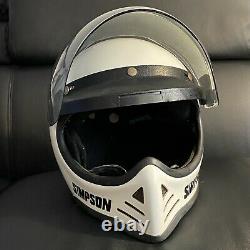 Vintage 1980 Simpson Model 52 Motocross Helmet Full Face White Storm Trooper