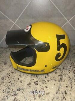 Vintage 1980's BELL MOTO 4 Force Flow Moro Cross Helmet 7-1/4 Good Shape