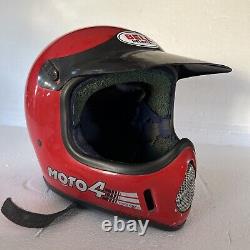 Vintage 1980's BELL MOTO 4 Force Flow Motocross Helmet size 7 5/8 Snell