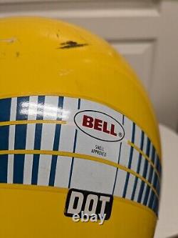 Vintage 1980's BELL MOTO 4 Yellow Motorcycle Helmet Full Face 7 3/8