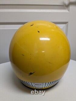 Vintage 1980's BELL MOTO 4 Yellow Motorcycle Helmet Full Face 7 3/8