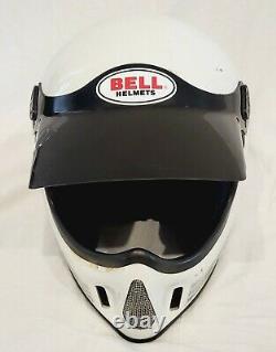 Vintage 1980's Bell Moto 4 Force Flow White Motorcycle Motocross Helmet 7 5/8